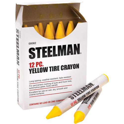 Crayons jaunes semi-permanents pour marquage des pneus Moffatt Supply & Specialties