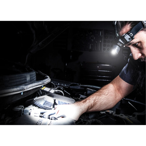 Multi-Mode Focusing Headlamp with Rear Safety Light, LED, 260 Lumens, 2 Hrs. Run Time, Rechargeable Batteries Moffatt Supply & Specialties