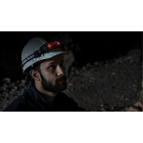 Slim Profile Motion Activated Headlamp with Rear Red Blinker, LED, 250 Lumens, 3 Hrs. Run Time, AA Batteries Moffatt Supply & Specialties
