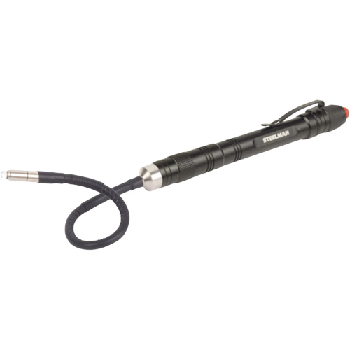 Lampe-stylo &agrave; col flexible de 12" avec pince de poche, DEL, 10 lumens, Corps en Aluminium, piles AAA, Compris Moffatt Supply & Specialties