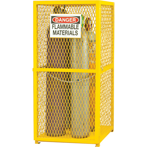 Armoire de rangement pour bouteilles &agrave; gaz, nbre de bouteilles: 9, 30" , 30" , 71-3/4" , Jaune Moffatt Supply & Specialties