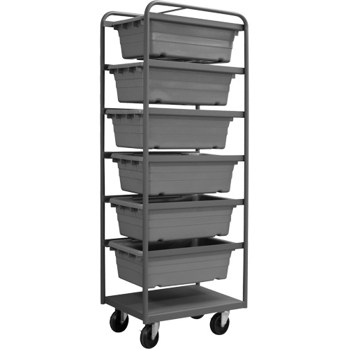 Mobile Tub Rack, Double-sided, 6 bins, 26" W x 18" D x 74" H Moffatt Supply & Specialties