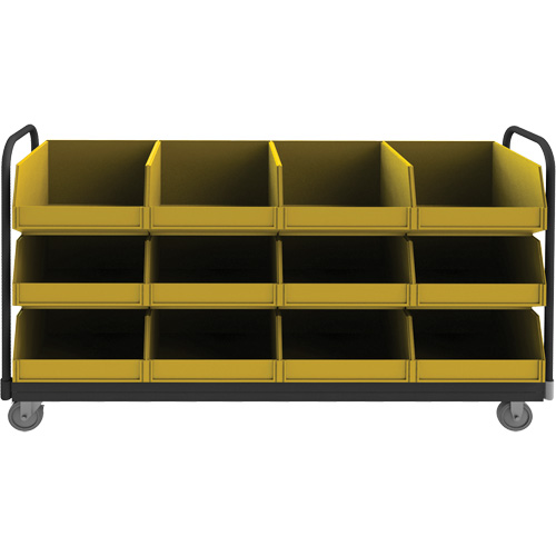 Mobile Tub Rack, Double-sided, 12 bins, 78" W x 18" D x 47" H Moffatt Supply & Specialties