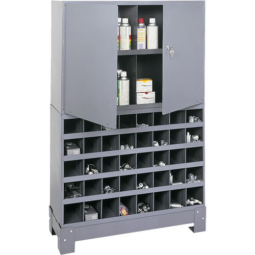 Modular Small Parts Storage Unit, Steel, 0 Drawers, 33-3/4" x 12-1/4" x 53-1/2", Grey Moffatt Supply & Specialties