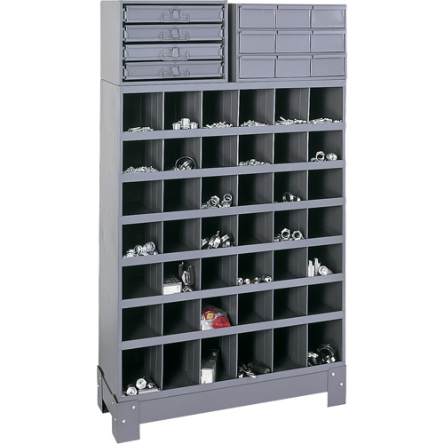 Unit&eacute; de stockage modulaire pour petites pi&egrave;ces, Acier, 13 tiroirs, 33-3/4" x 12-1/4" x 59", Gris Moffatt Supply & Specialties