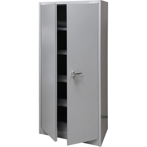 Armoire de rangement, Acier, 4 Tablettes, 66" h x 30" la x 15" P, Gris Moffatt Supply & Specialties