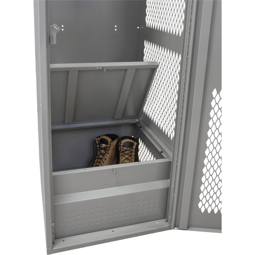 Gear Locker with Door, Steel, 24" W x 24" D x 72" H, Grey Moffatt Supply & Specialties