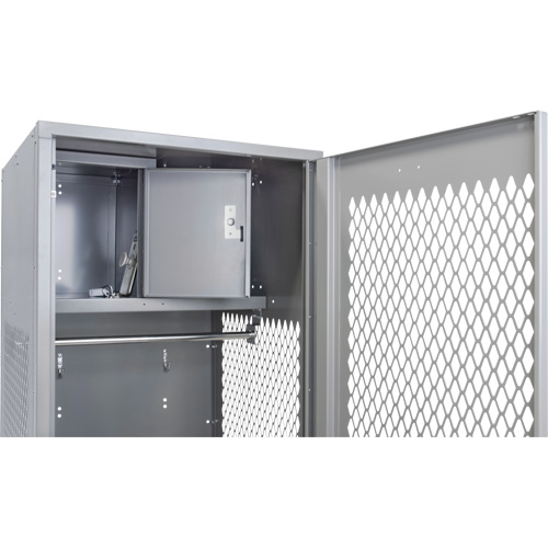 Gear Locker with Door, Steel, 24" W x 24" D x 72" H, Grey Moffatt Supply & Specialties