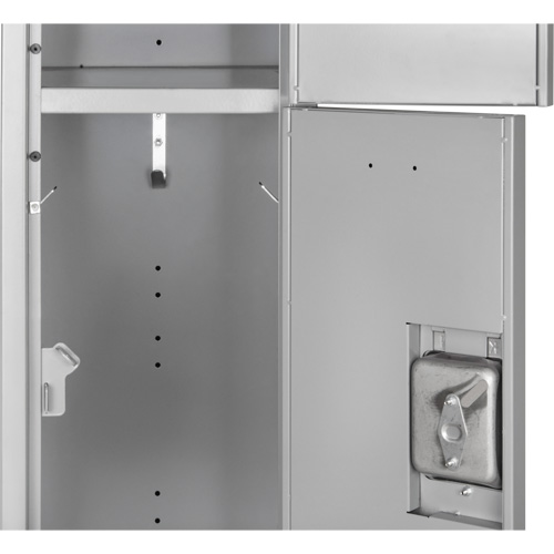 Lockers, 3 -tier, Bank of 3, 36" x 18" x 86", Steel, Grey, Knocked Down Moffatt Supply & Specialties