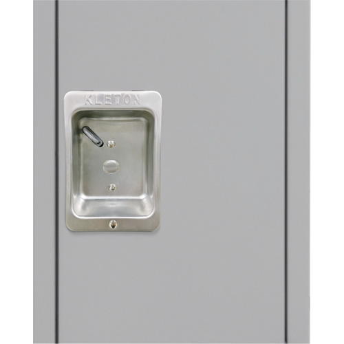 Lockers, 3 -tier, Bank of 3, 36" x 18" x 86", Steel, Grey, Knocked Down Moffatt Supply & Specialties
