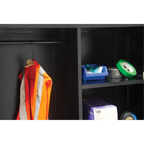 Combination Storage Cabinet, 36" W x 18" D x 72" H, Black Moffatt Supply & Specialties