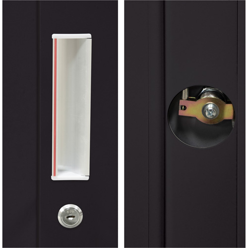 Combination Storage Cabinet, 36" W x 18" D x 72" H, Black Moffatt Supply & Specialties