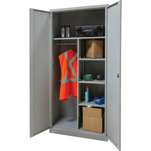 Combination Storage Cabinet, 36" W x 18" D x 72" H, Grey Moffatt Supply & Specialties