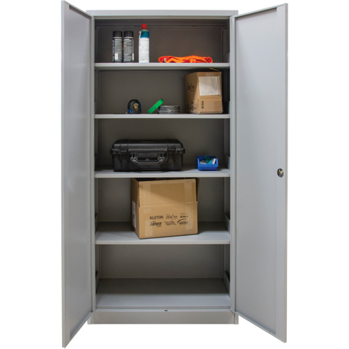 Armoires de rangement Hi-Boy, Acier, 4 Tablettes, 72" h x 36" la x 18" P, Gris Moffatt Supply & Specialties