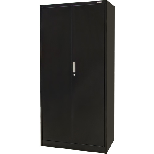 Hi-Boy Storage Cabinet, Steel, 4 Shelves, 72" H x 36" W x 18" D, Black Moffatt Supply & Specialties