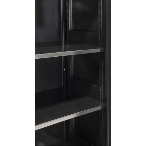 Hi-Boy Storage Cabinet, Steel, 4 Shelves, 72" H x 36" W x 18" D, Black Moffatt Supply & Specialties