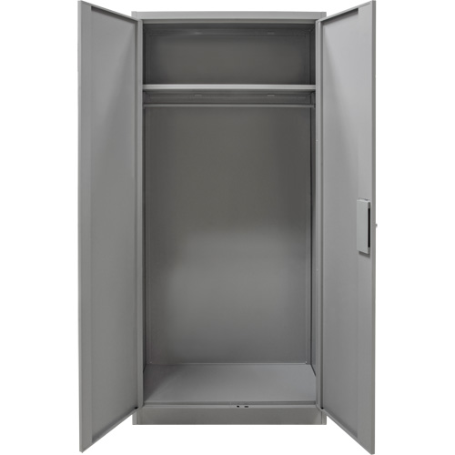 Wardrobe Storage Cabinet, Steel, 36" W x 18" D x 72" H, Grey Moffatt Supply & Specialties