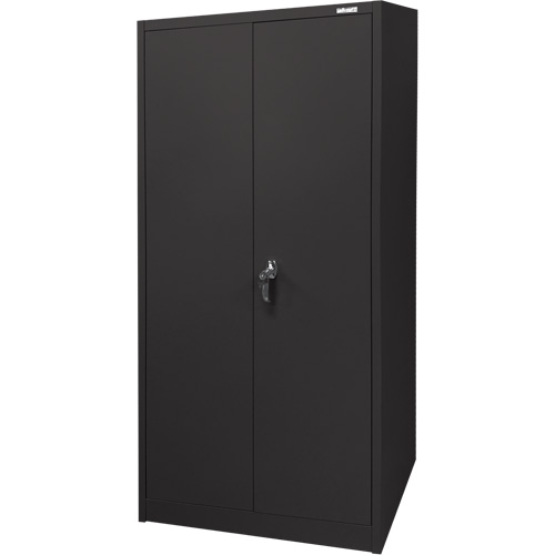 Armoire d'entreposage, Acier, 4 Tablettes, 66" h x 30" la x 15" P, Noir Moffatt Supply & Specialties