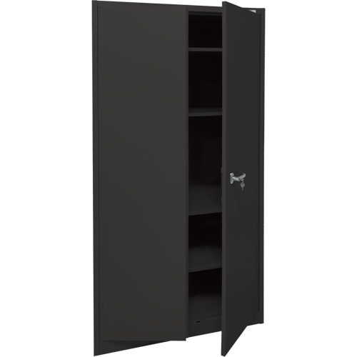 Armoire d'entreposage, Acier, 4 Tablettes, 78" h x 36" la x 24" P, Noir Moffatt Supply & Specialties