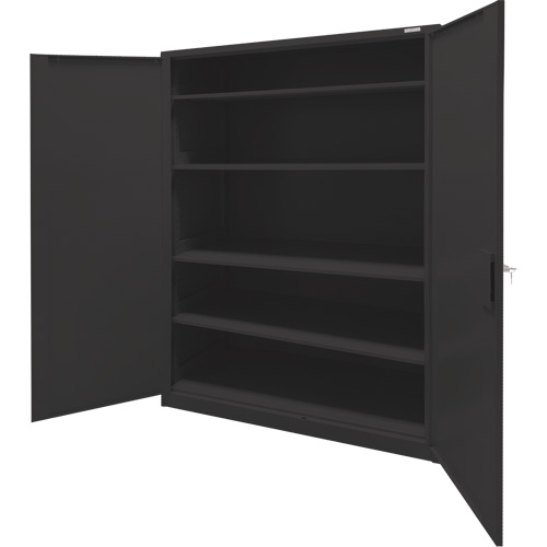 Armoire d'entreposage, Acier, 4 Tablettes, 78" h x 48" la x 24" P, Noir Moffatt Supply & Specialties