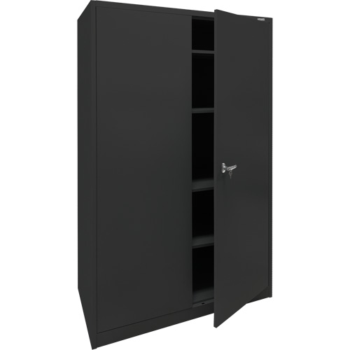 Armoire d'entreposage, Acier, 4 Tablettes, 78" h x 48" la x 24" P, Noir Moffatt Supply & Specialties