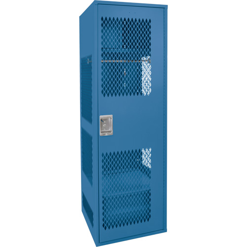 Gear Locker with Door, Steel, 24" W x 18" D x 72" H, Dark Blue Moffatt Supply & Specialties
