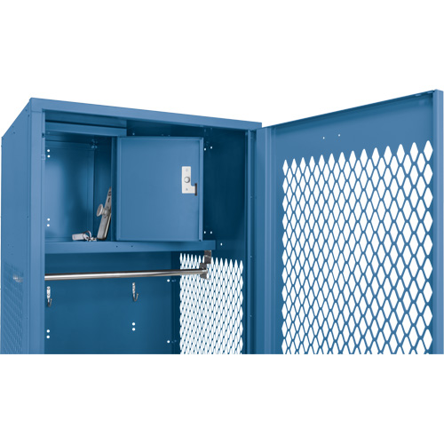 Gear Locker with Door, Steel, 24" W x 18" D x 72" H, Dark Blue Moffatt Supply & Specialties