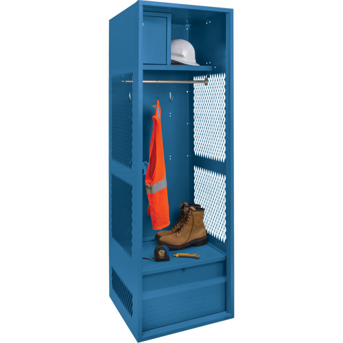 Gear Locker, Steel, 24" W x 18" D x 72" H, Dark Blue Moffatt Supply & Specialties