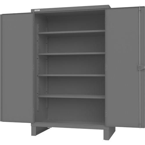 Armoire avec portes encastr&eacute;es en panneau perfor&eacute;, Acier, 4 Tablettes, 78" h x 48" la x 30" P, Gris Moffatt Supply & Specialties