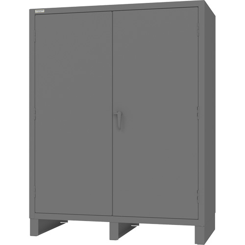 Cabinet with Recessed Doors, Steel, 4 Shelves, 78" H x 60" W x 30" D, Grey Moffatt Supply & Specialties