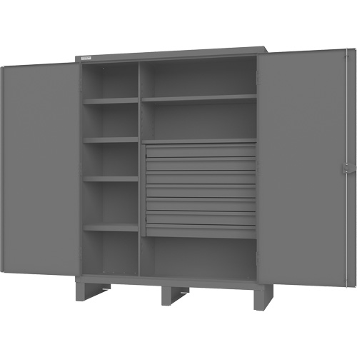 Armoire &agrave; portes encastr&eacute;es standards, Acier, 60" la x 24" p x 78" h, Gris Moffatt Supply & Specialties