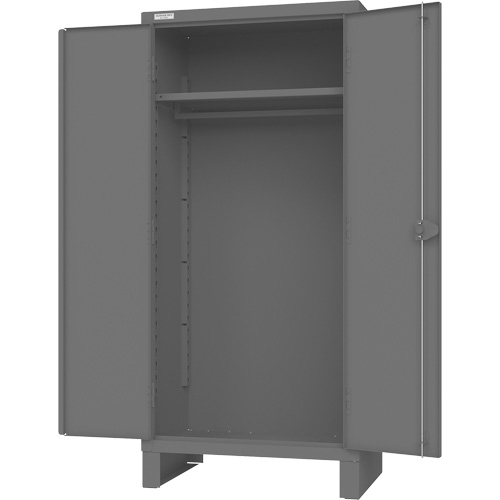 Armoire avec barre de suspension et portes encastr&eacute;es standards , Acier, 78" h x 36" la x 24" P, Gris Moffatt Supply & Specialties
