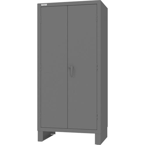 Armoire avec barre de suspension et portes encastr&eacute;es standards , Acier, 78" h x 36" la x 24" P, Gris Moffatt Supply & Specialties