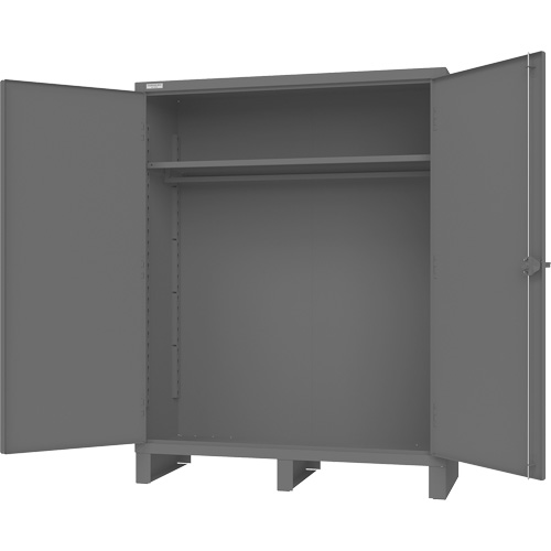 Armoire avec barre de suspension et portes encastr&eacute;es standards, Acier, 78" h x 60" la x 24" P, Gris Moffatt Supply & Specialties