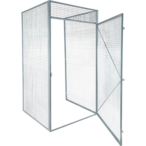 Casier pour entreposage en vrac, 48" x 48" x 90", Acier, Gris, D&eacute;mont&eacute;, Perfor&eacute; Moffatt Supply & Specialties