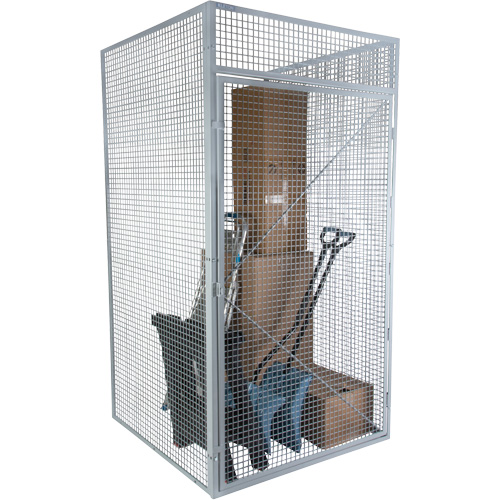 Casier pour entreposage en vrac, 48" x 48" x 90", Acier, Gris, D&eacute;mont&eacute;, Perfor&eacute; Moffatt Supply & Specialties