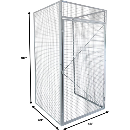 Casier pour entreposage en vrac, 48" x 48" x 90", Acier, Gris, D&eacute;mont&eacute;, Perfor&eacute; Moffatt Supply & Specialties