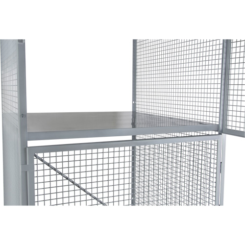 Casier pour entreposage en vrac, 2 niveaux, 36" x 36" x 90", Acier, Gris, D&eacute;mont&eacute;, Perfor&eacute; Moffatt Supply & Specialties