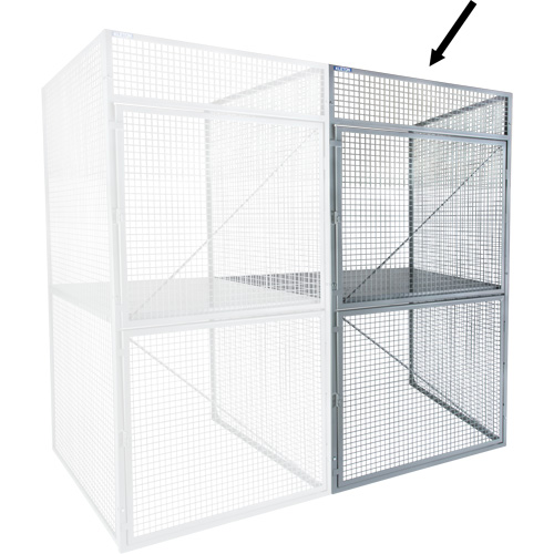 Casier pour entreposage en vrac additionnel, 2 niveaux, 48" x 48" x 90", Acier, Gris, D&eacute;mont&eacute;, Perfor&eacute; Moffatt Supply & Specialties