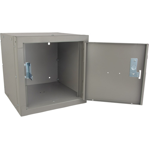 Casier cubique empilable, 12" x 12" x 12", Acier, Gris, D&eacute;mont&eacute; Moffatt Supply & Specialties