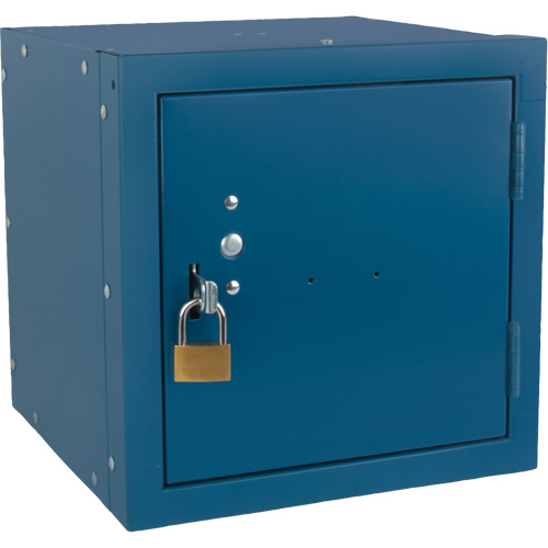 Casier cubique empilable, 12" x 12" x 12", Acier, Bleu, D&eacute;mont&eacute; Moffatt Supply & Specialties