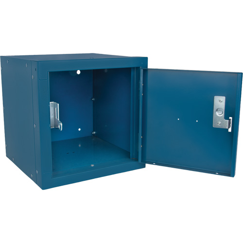 Casier cubique empilable, 12" x 12" x 12", Acier, Bleu, D&eacute;mont&eacute; Moffatt Supply & Specialties