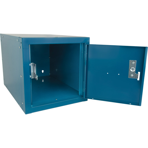 Stackable Cube Locker, 12" x 18" x 12", Steel, Blue, Knocked Down Moffatt Supply & Specialties