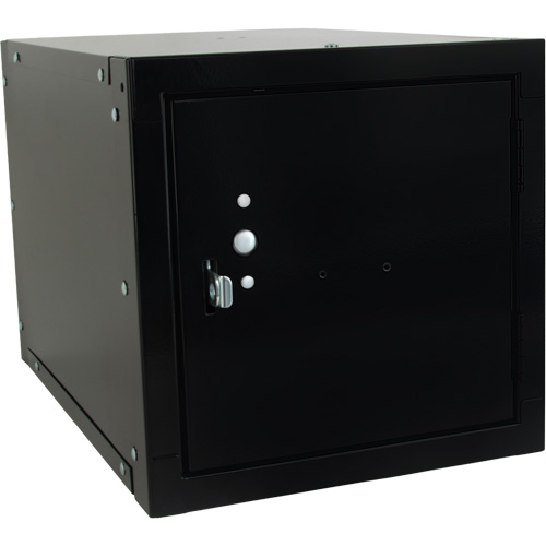 Stackable Cube Locker, 12" x 18" x 12", Steel, Black, Knocked Down Moffatt Supply & Specialties