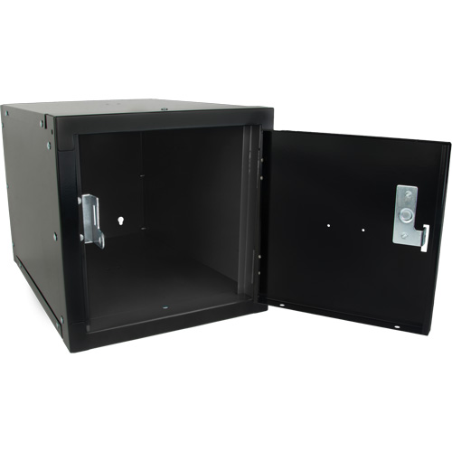 Stackable Cube Locker, 12" x 18" x 12", Steel, Black, Knocked Down Moffatt Supply & Specialties