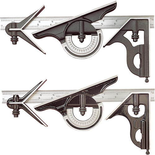 No. 434 Series Combination Square Set, 4 pcs., Steel, Satin Moffatt Supply & Specialties