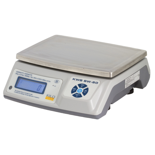 Electronic Digital Weighing Scales, 12 lbs. / 6 kg Cap., 0.002 kg/2 g/0.005 lbs./0.1 oz. Graduations Moffatt Supply & Specialties