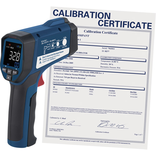 Professional Infrared Thermometer with ISO Certificate, -26 - 1472° F ( -32 - 800° C ), 30:1, Adjustable Emmissivity Moffatt Supply & Specialties