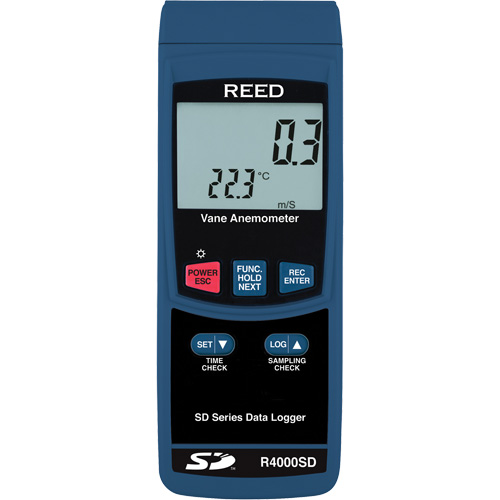 Thermo-Anemometer, Data Logging, 0.4 to 30.0 m/sec Air Velocity Range Moffatt Supply & Specialties