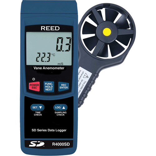 Thermo-Anemometer, Data Logging, 0.4 to 30.0 m/sec Air Velocity Range Moffatt Supply & Specialties